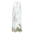 thumbnail image 4 of Ovzne Robes pour Femmes Robe Robe d'Été Décontractée pour Femmes Dégradé Sans Manches Col en V Longue Robe Robe de Printemps Liquidation, 4 of 4