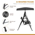 thumbnail image 4 of Outsunny 3-seater Swing Chair Covered, Black, 4 of 10