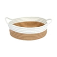 thumbnail image 1 of Birdeem Woven Cotton Rope Basket Fabric Basket for Organisation and Storage, Small Laundry Basket for Desktop Storage, Living Room Clutter Storage, (Khaki), 1 of 12