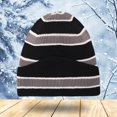 thumbnail image 2 of HAiming Chapeau Tricoté pour Femmes et Hommes à Rayures Color Block Chaud d'Hiver Doux Confortable Tendance pour Temps Froid, 2 of 5