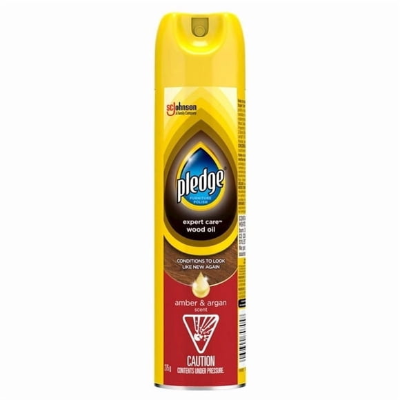 Pledge® Furniture Polish Spray, Moisturizing Oil for Wood, Amber and Argan Scent 275g, 275g