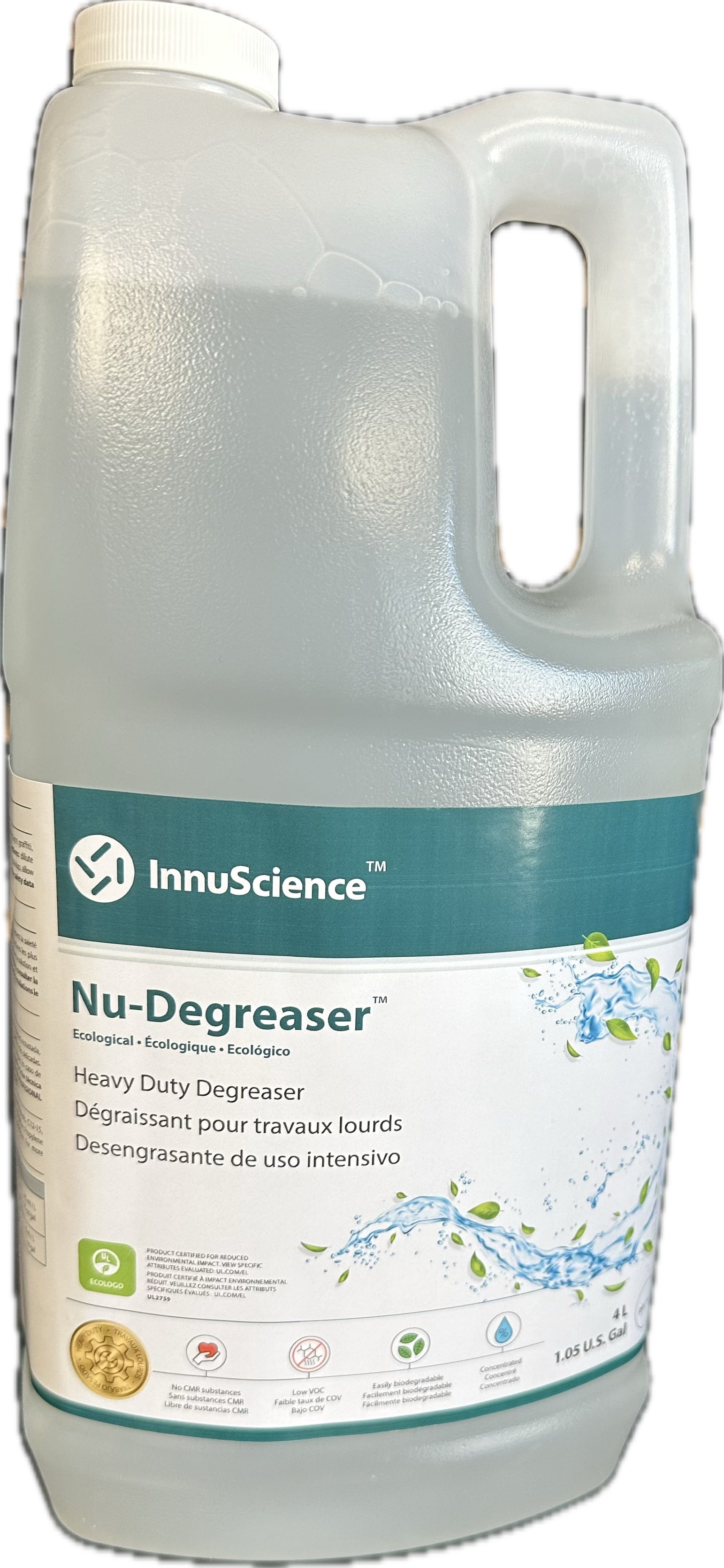 Nu-Degreaser, Very Efficient Heavy Duty Ecological Degreaser for Professional Cleaning, 4L