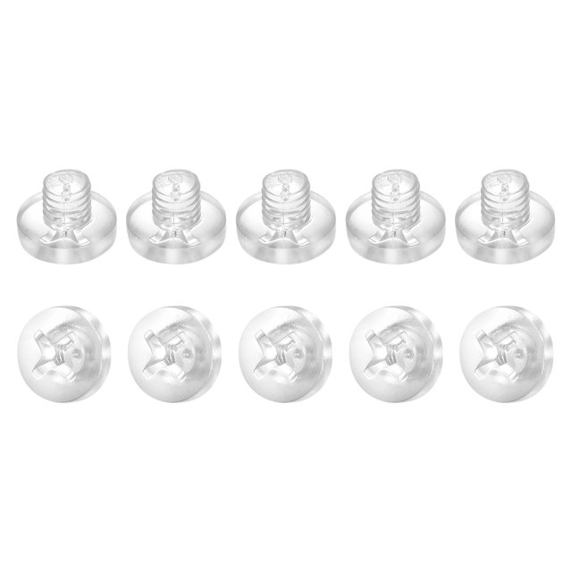 Unique Bargains M4x4mm Plastic Phillips Bolts PC Pan Head Machine Screws Transparent 50 Pack