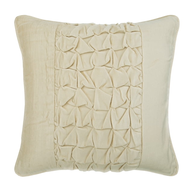 Cushion Covers, Ivory Throw Pillows Cover, Knotted Pillow Cover Square 22x22 inch (55x55 cm) Velvet Throw Pillows Cover, Modern Couch Throw Cover, Solid Color Pattern - Knotted Ivory
