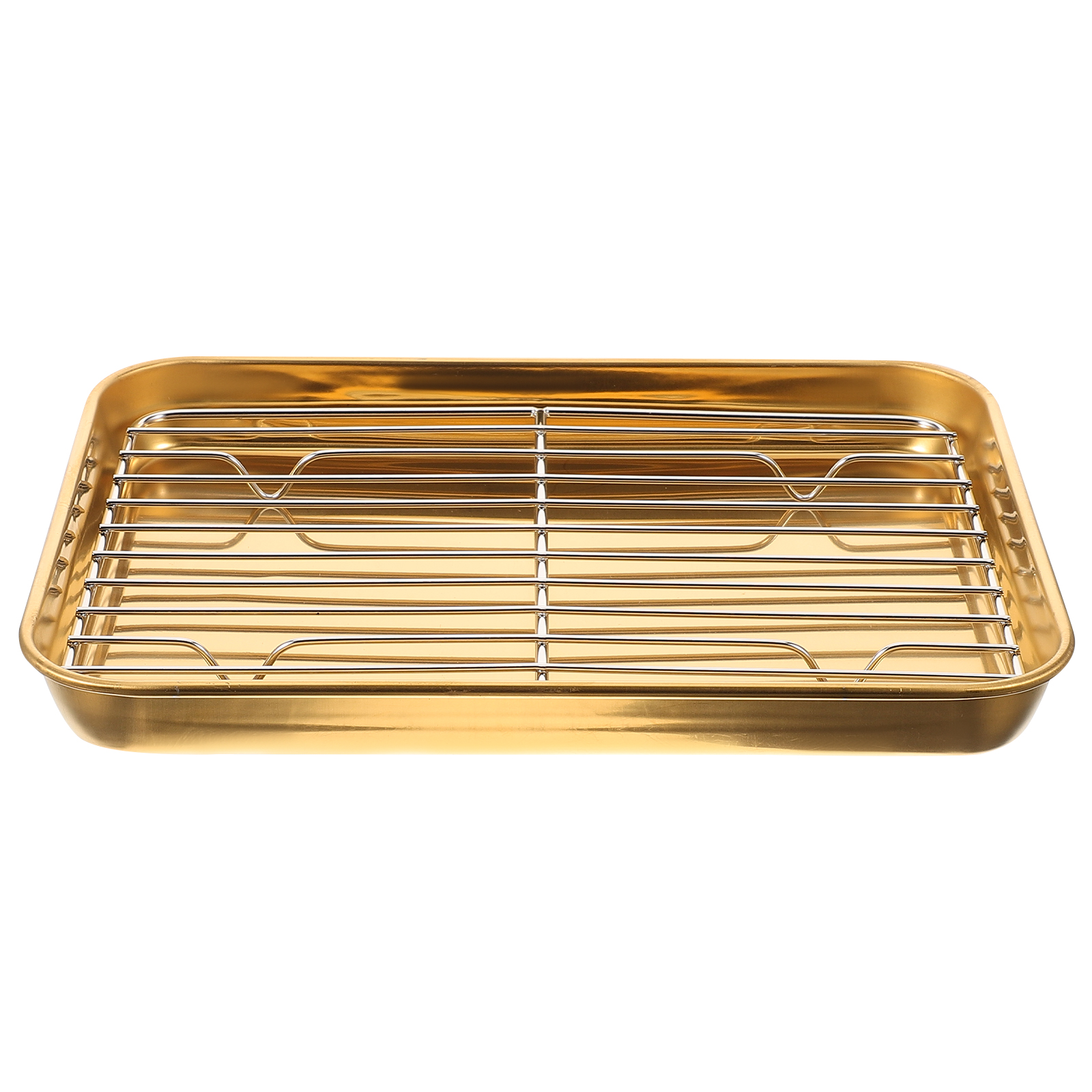 Assiette Alimentaire en Acier Inoxydable pour la Maison Couleur Dorée Légère et Durable 1 Ensemble