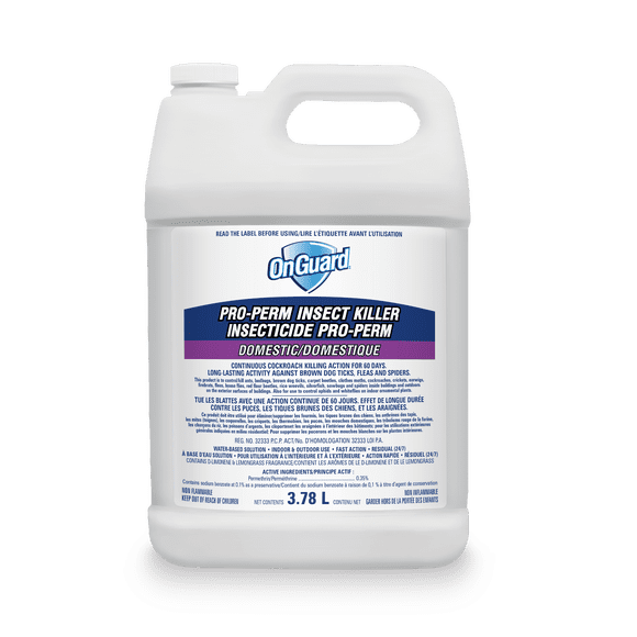 OnGuard Pro-Perm Tueur d'Insectes 3,78 L / Vaporisateur de Punaises de Lit / Action Rapide, Résiduel (24/7), Non Inflammable, Solution à Base d'Eau / Usage Intérieur et Extérieur