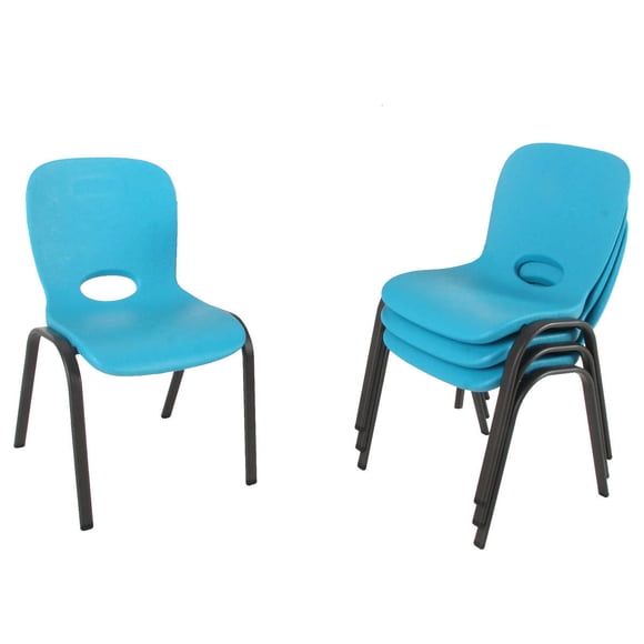 Lifetime Contemporary Children’s Stacking Chairs, 4-pack (Blue)