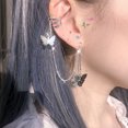 thumbnail image 2 of Pierced One- Ear Double Clip Earrings Single Chain EarringsThe Best Gift for A Loved One, 2 of 5
