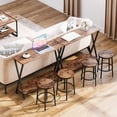 thumbnail image 4 of QinaQin Industrial Farmhouse Console Table, Long Narrow 2-Tier Entryway Table with Storage Shelf for Hall, Foyer or Behind Sofa, 4 of 9
