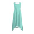 thumbnail image 5 of Summer Clearance 2025! Womens Plus Size Dress,Summer Dress Clearance for Womens,Womens Dresses Sleeveless Round Neck Drawstring Casual Ruffle A-Line Mini Dress, 5 of 5