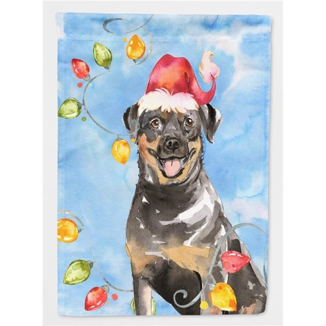 Carolines Treasures CK2488CHF Lumières de Noël Rottweiler Drapeau Toile Maison Taille