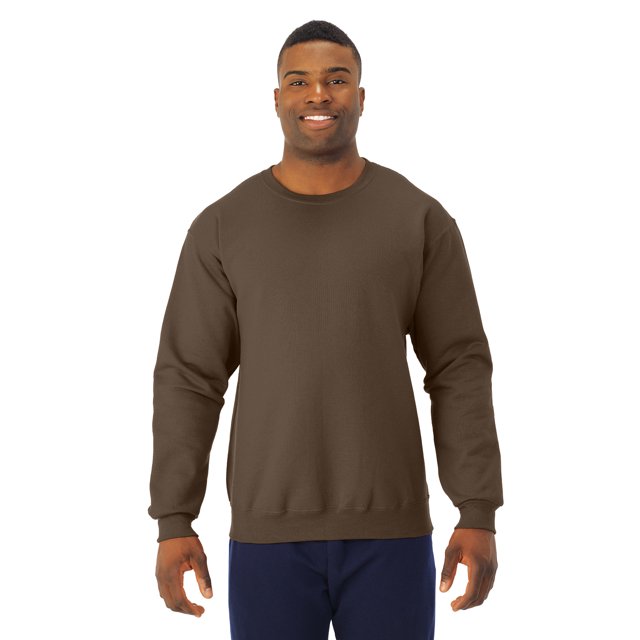 Jerzees Chandail Molletonné à Col Rond NuBlend pour Adulte, 4X, Chocolat