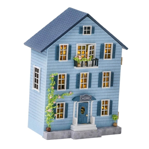 Langgg Handmade DIY Miniature Dollhouse miniature houses kit accessories Kit handcraft wooden house miniature 3D Building Puzzle Birthday Gifts Style A