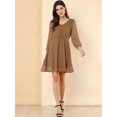 thumbnail image 3 of INSPIRE CHIC Robe en Chiffon Fluide à Manches Mi-Longues et Col en V pour Femmes, 3 of 6
