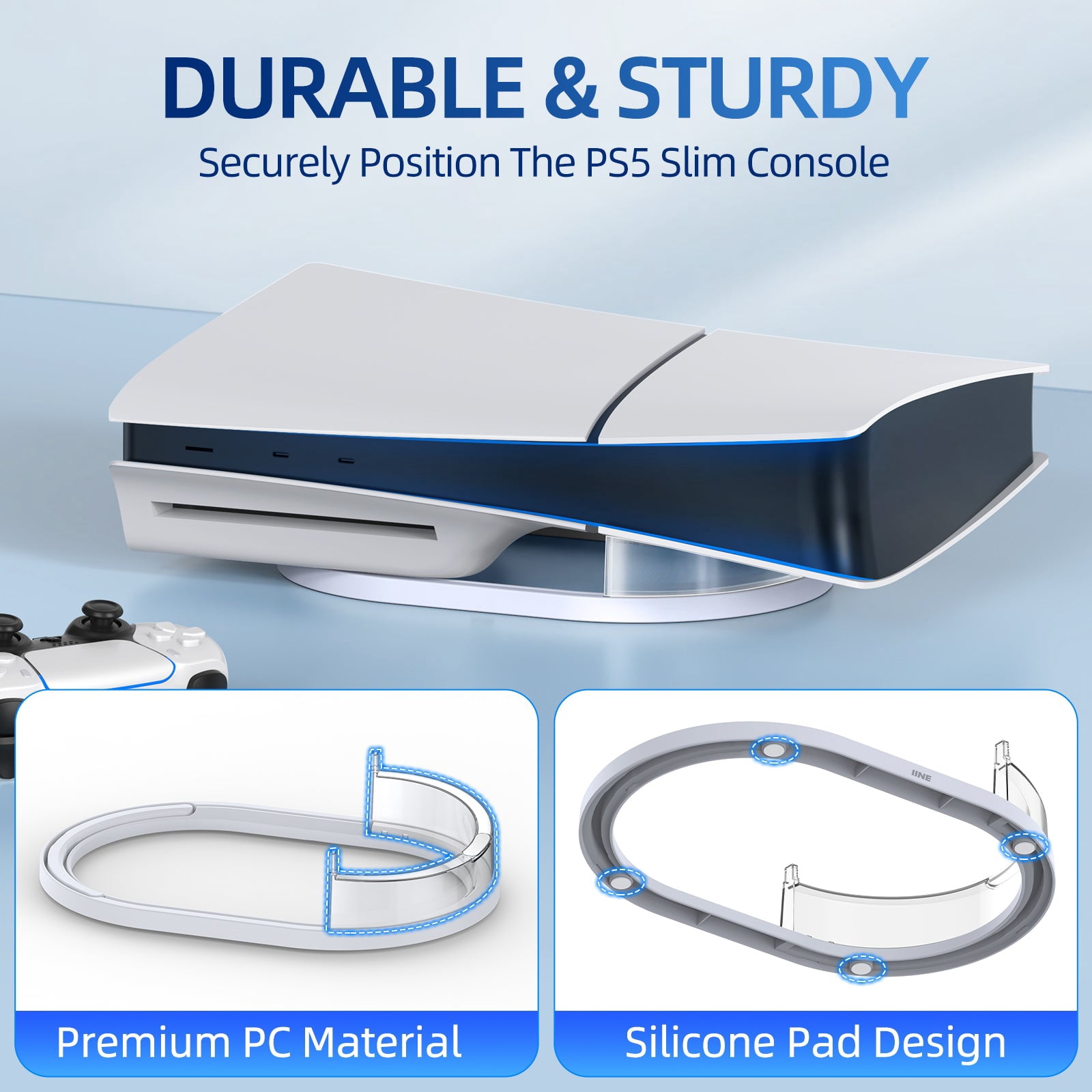Horizontal stand for PS5 Slim disc and digital edition console