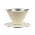 thumbnail image 1 of Visland Coffee Filter Cone Stainless Steel Hand Drip Pour Over Coffee Funnel with Spiral Ribs Dishwasher Safe V-Shaped Coffee Filter for Most Coffee Makers Camping Home Brewing, 1 of 8