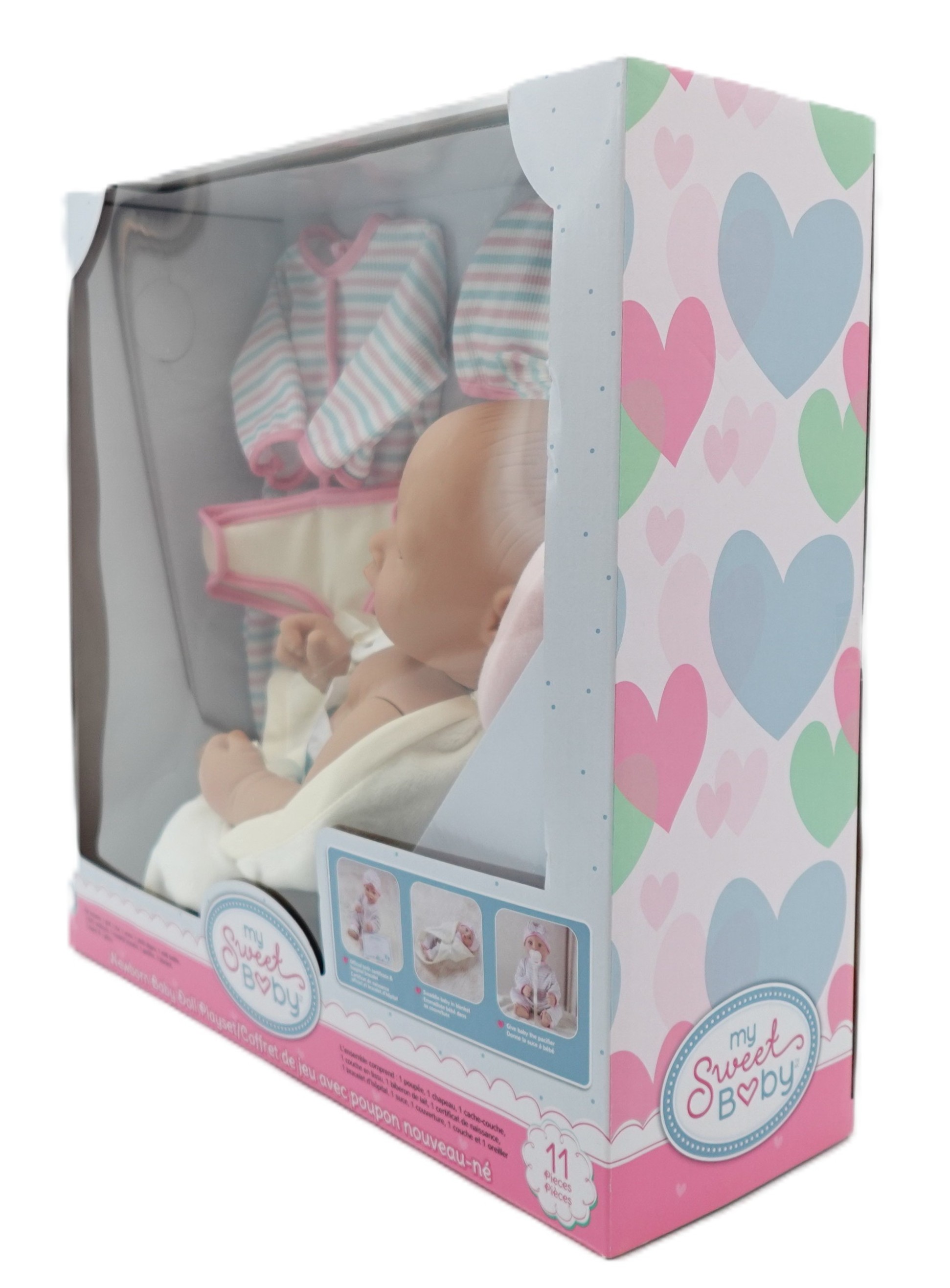 My Sweet Baby Newborn Baby Doll Play Set, 14-inch Doll, 11 Pieces Included