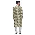 thumbnail image 3 of Atasi Printed Long Sleeve Kurta For Men Button Down Cotton Slub Ethnic Shirt, 3 of 5