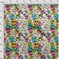thumbnail image 3 of oneOone Velvet White Fabric Skull Craft Project Decor Fabric Printed By The Yards 58 Inches Wide, 3 of 5