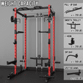 thumbnail image 3 of Eonfit E2 Power Cage，1500LB Squat Rack with Cable Crossover System.Multi-Function Power Rack for Home Gum.All-in-One Squat Rack with More Training Attachments(E2 RED)), 3 of 8
