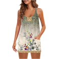 thumbnail image 1 of Womens Summer Sleeveless Mini Dress V Neck Spaghetti Strap Sundress Athletic Short Dress with Pockets, 1 of 5