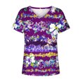 thumbnail image 5 of T-Shirts d'Été pour Femmes Grande Taille à Manches Courtes Femmes Blouse Imprimée d'Été T-Shirts Décontractés à Col en V T-Shirts à Manches Courtes Hauts T-Shirt à Col en V Femmes en Liquidation, 5 of 5
