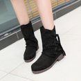 thumbnail image 1 of Women's Winter Suede Cut Out Ankle Boots With Chunky Heels And Low Drum In Solid Color, 1 of 4