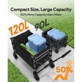 thumbnail image 3 of 3 in 1 Collapsible Wagon Converts to Bench 220 lbs Foldable Wagon Cart with Wheels 120L Utility Wagon for Beach Garden Camping Sport Black, 3 of 7