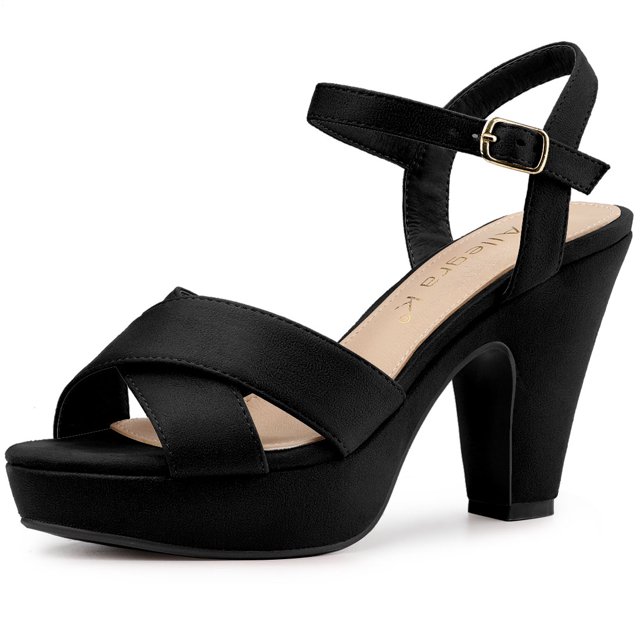 BLISSFUL STEP Women's Strap Platform Chunky Heel Slingback Sandals