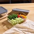 thumbnail image 3 of Mainstays Rectangle Glass Food Storage Container with PE Lid 1.4 L, 3 of 7