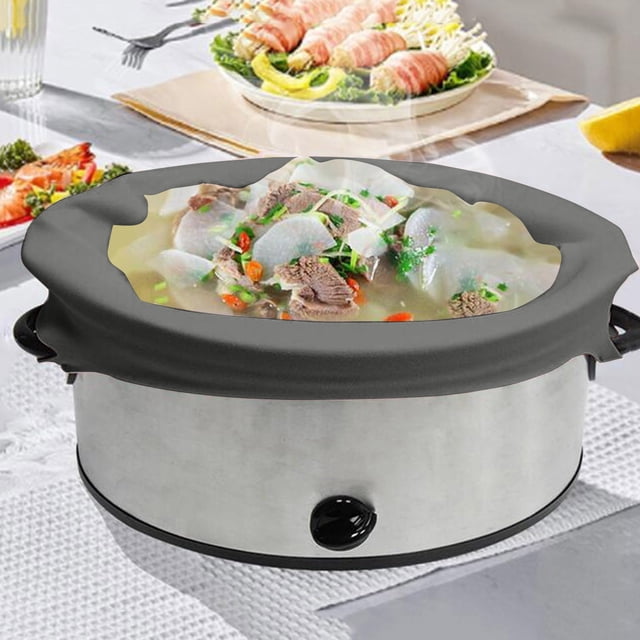 WIFKLSIIPG Slow Cooker Silicone Lined with Non and Leak Proof Food Grade Silicone Slow Cooker Bag Slow Cooker Inner Tank(Grey)