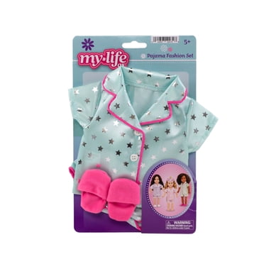 My Life As – Ensemble Pyjama pour Poupée de 18 pouces, 3 Pièces, Motif étoiles vertes et argentées