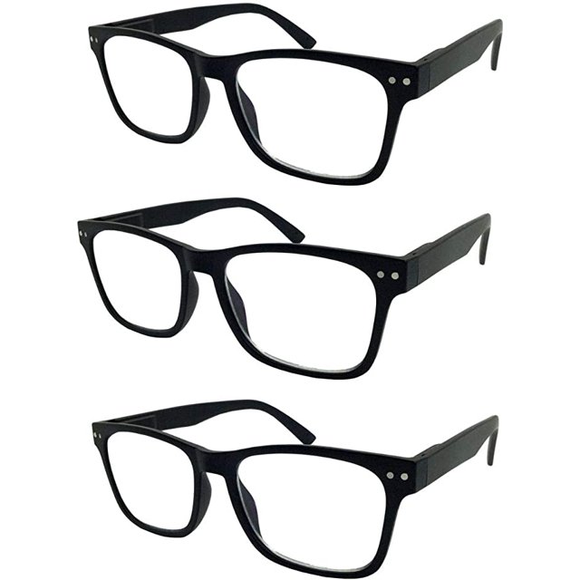 grinderPUNCH 3 Pack Bulk Multi Focus 3 Power Progressive Reading Glasses - No Line