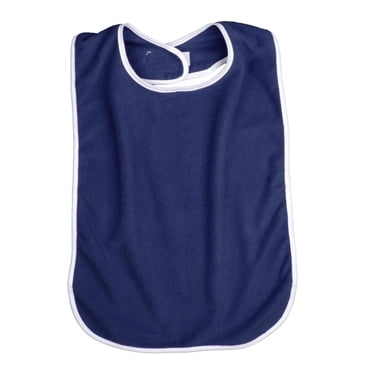 Xuanheng Adult Bib Reusable with Adjustable Strap Elderly Bib for Seniors Men Elderly Navy