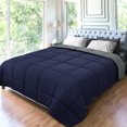 thumbnail image 1 of PiccoCasa Twin Soft Lightweight Down Alternative Comforter Dark Gray&Navy Blue, 1 of 7