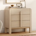 thumbnail image 1 of WAMPAT Commode à 3 Tiroirs, Commode Moderne Mi-Siècle de 31,5 Pouces de Large, Commode en Bois avec Poignées Courbées, Chambre, Salon, Chêne Clair, 1 of 10