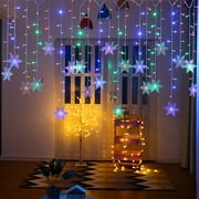 UsRHHA 4M 96 LED Snowflake Light String 8 Modes, IP44 Waterproof Party Wedding Decoration, Holiday Festive Lighting for Indoor Outdoor