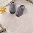 thumbnail image 4 of Mens and Womens Furry Slippers Fluffy Plush Solid Color Simplicity Thick Bottom Soft Sole Comfortable Non-Slip Warm Winter Home Slippers Gray, 4 of 7