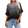 thumbnail image 1 of Pisexur Hauts pour Femmes Mode Décontractée Manches Courtes Col Rond T-Shirts Confortables Amples Imprimé Floral Blouses Printemps Été Hauts Élégants Imprimés Graphiques Grandes Tailles Tops de Sortie P-5TG, 1 of 7