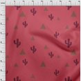 thumbnail image 4 of oneOone Coton Popeline Rouge Tissu Plante Cactus avec Robe Géométrique Tissu Matériel Tissu Imprimé par la Cour 42 Pouces de Large, 4 of 4
