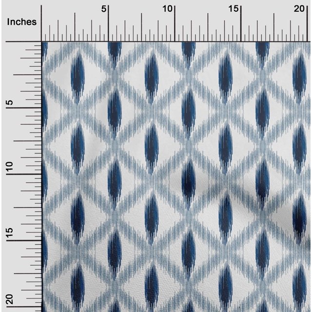 oneOone Viscose Chiffon Fabric Diamond Ikat Printed Craft Fabric BTY 42 Inch Wide