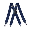 thumbnail image 3 of lionlar Bretelles pour Hommes Sangles Élastiques Unies Robustes 4 Pinces Ajustables Unisexe Bleu Foncé, 3 of 7