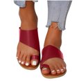 thumbnail image 1 of Fashion Minimalist Flat Thong Toe Ring Wide Fit Sandals, 1 of 5