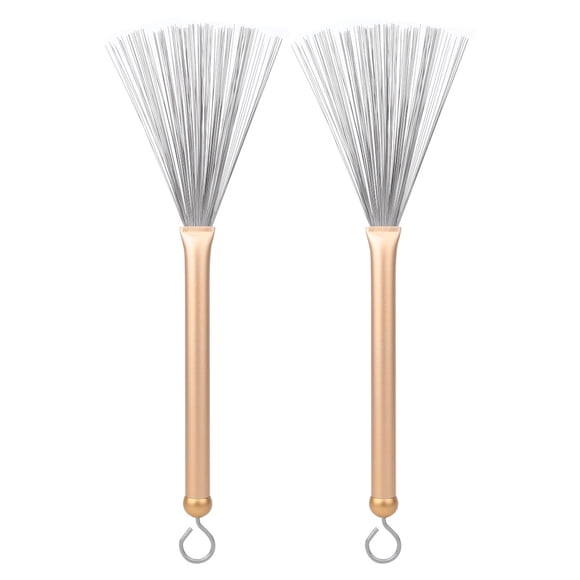 Drum Sticks Brush, Adjustable Retractable 2pcs Drum Wire Brushes, For Jazz Drum Playing Drum Set Golden