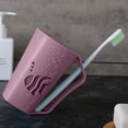 thumbnail image 4 of QTOCIO 1 Toothbrush Cup Holders Shower Water Cup Toothbrush Cup With Handle Mouthwash Cup Toothpaste Travel Toothbrush Practical Storage Cup Plastic Cup Couple Home, 4 of 4