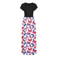 thumbnail image 4 of QIPOPIQ Robes pour Femmes avec Poches Manches Courtes Tendance Imprimé Fête de l'Indépendance Robe d'Été Vacances Longue Robe Offres 2023, 4 of 7