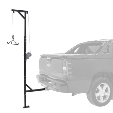 Kill Shot Hitch Mounted Steel Deer Hoist with Swivel, 500 Pound Capacity, Black