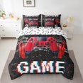 thumbnail image 2 of Ensemble de couette casque de jeu rouge 7 Pcs dans un sac Simple, Ensembles de literie joueur PC Ensemble de Draps de jeu vidéo avec couette, 2 of 5