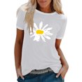 thumbnail image 1 of Pompotops Mode Femmes T-Shirt Imprimé Col Rond Manches Courtes Tee Décontracté Blouse, 1 of 4