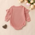 thumbnail image 4 of PMVFHDE Combinaison Fille Bébé Garçon Fille Pull Tricoté Barboteuse Surdimensionnée Col Rond Sweat Combinaison Tenues Mignonnes d'Automne Combinaisons & Barboteuses Filles Rose, 3-6 Mois, 4 of 8